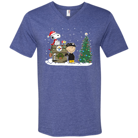 Pittsburgh Steelers Snoopy The Peanuts Ugly Christmas Sweater Super Bowl Men's V-Neck T-Shirt - The White Eagles Pittsburgh Steelers Snoopy The Peanuts Ugly Christmas Sweater Super Bowl Men's V-Neck T-Shirt - The White Eagles
