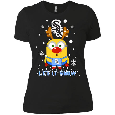 Minion Chicago White Sox Ugly Christmas Sweaters Let It Snow Ladies' Shirt - The White Eagles Minion Chicago White Sox Ugly Christmas Sweaters Let It Snow Ladies' Shirt - The White Eagles