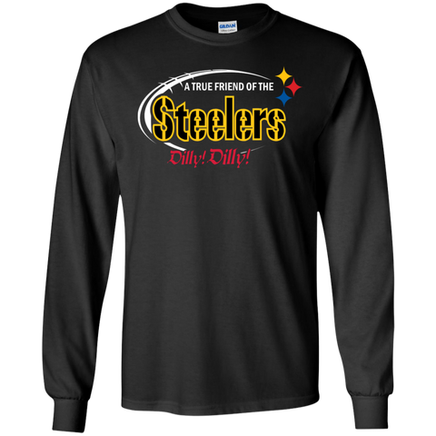 Dilly Dilly Pittsburgh Steelers A True Friend Of The Steelers LS Cotton T-Shirt - The White Eagles Dilly Dilly Pittsburgh Steelers A True Friend Of The Steelers LS Cotton T-Shirt - The White Eagles