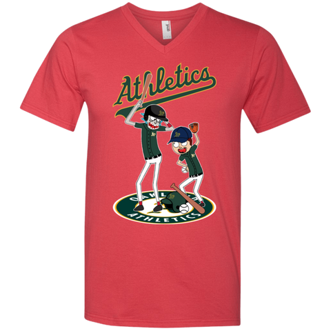 Oakland Athletics Baseball Rick And Morty Men's V-Neck T-Shirt - The White Eagles Oakland Athletics Baseball Rick And Morty Men's V-Neck T-Shirt - The White Eagles