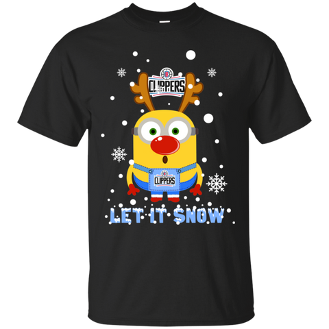 Minion Los Angeles Clippers Ugly Christmas Sweaters Let It Snow Cotton T-Shirt - The White Eagles Minion Los Angeles Clippers Ugly Christmas Sweaters Let It Snow Cotton T-Shirt - The White Eagles