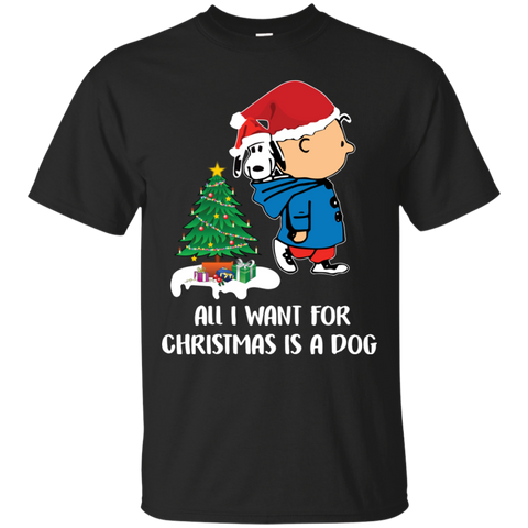 All I Want For Christmas Is A Dog Snoopy Charlie Brown The Peanuts Movie Cotton T-Shirt - The White Eagles All I Want For Christmas Is A Dog Snoopy Charlie Brown The Peanuts Movie Cotton T-Shirt - The White Eagles