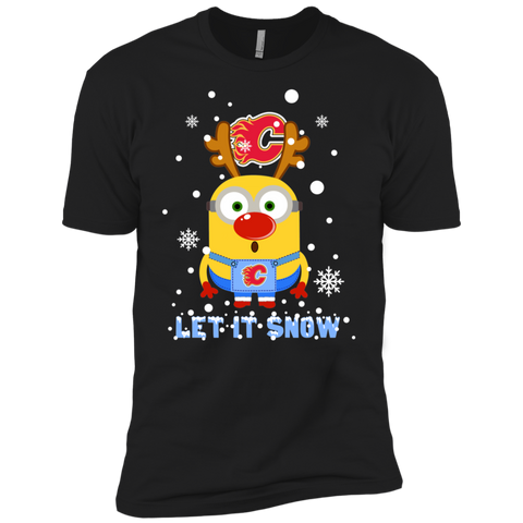Minion Calgary Flames Ugly Christmas Sweaters Let It Snow Men's Sleeve Shirt - The White Eagles Minion Calgary Flames Ugly Christmas Sweaters Let It Snow Men's Sleeve Shirt - The White Eagles