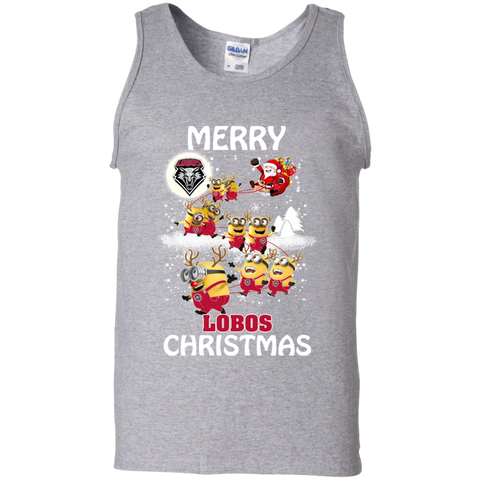 New Mexico Lobos Ugly Christmas Sweaters Minions Santa Claus Merry Christmas Tank Top - The White Eagles New Mexico Lobos Ugly Christmas Sweaters Minions Santa Claus Merry Christmas Tank Top - The White Eagles