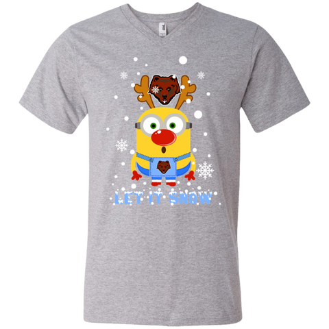Minion Brown Bears Ugly Christmas Sweaters Let It Snow Men's V-Neck T-Shirt - The White Eagles Minion Brown Bears Ugly Christmas Sweaters Let It Snow Men's V-Neck T-Shirt - The White Eagles