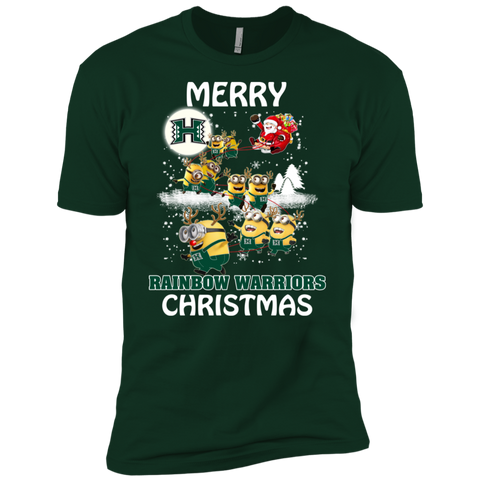 Hawaii Rainbow Warriors Ugly Christmas Sweaters Minions Santa Claus Merry Christmas Men's Sleeve Shirt - The White Eagles Hawaii Rainbow Warriors Ugly Christmas Sweaters Minions Santa Claus Merry Christmas Men's Sleeve Shirt - The White Eagles