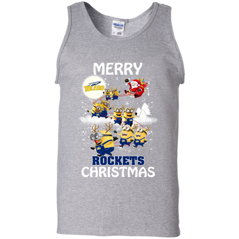 Toledo Rockets Ugly Christmas Sweaters Minions Santa Claus Merry Christmas Tank Top - The White Eagles Toledo Rockets Ugly Christmas Sweaters Minions Santa Claus Merry Christmas Tank Top - The White Eagles
