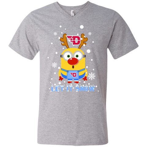 Minion Dayton Flyers Ugly Christmas Sweaters Let It Snow Men's V-Neck T-Shirt - The White Eagles Minion Dayton Flyers Ugly Christmas Sweaters Let It Snow Men's V-Neck T-Shirt - The White Eagles