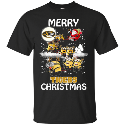 Missouri Tigers Ugly Christmas Sweaters Minions Santa Claus Merry Christmas Cotton T-Shirt - The White Eagles Missouri Tigers Ugly Christmas Sweaters Minions Santa Claus Merry Christmas Cotton T-Shirt - The White Eagles
