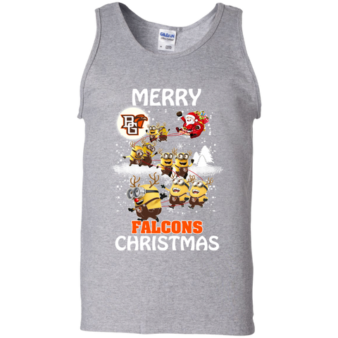 Bowling Green Falcons Ugly Christmas Sweaters Minions Santa Claus Merry Christmas Tank Top - The White Eagles Bowling Green Falcons Ugly Christmas Sweaters Minions Santa Claus Merry Christmas Tank Top - The White Eagles
