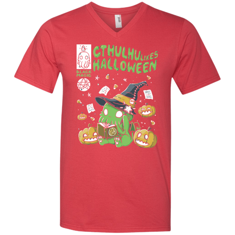 Cthulhu Likes Halloween Shirt Men's V-Neck T-Shirt - The White Eagles Cthulhu Likes Halloween Shirt Men's V-Neck T-Shirt - The White Eagles