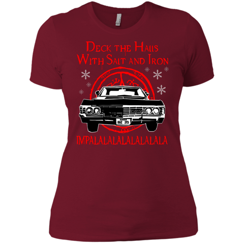 Deck The Halls With Salt And Iron Impala Lalalalalalala Supernatural Ugly Christmas Sweater Ladies' Shirt - The White Eagles Deck The Halls With Salt And Iron Impala Lalalalalalala Supernatural Ugly Christmas Sweater Ladies' Shirt - The White Eagles
