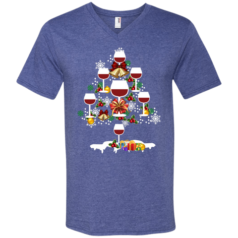 Christmas Is Coming Wine Santa Claus Ugly Christmas Sweater Men's V-Neck T-Shirt - The White Eagles Christmas Is Coming Wine Santa Claus Ugly Christmas Sweater Men's V-Neck T-Shirt - The White Eagles
