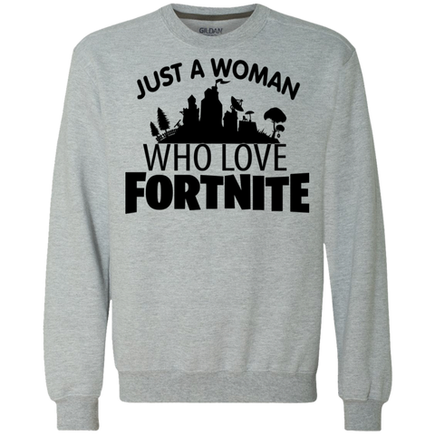 Fortnite Just A Woman Who Loves Fortnite Sweatshirt - The White Eagles Fortnite Just A Woman Who Loves Fortnite Sweatshirt - The White Eagles