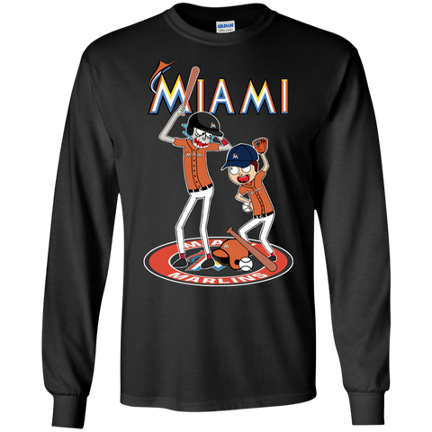 Miami Marlins Baseball Rick And Morty LS Cotton T-Shirt - The White Eagles Miami Marlins Baseball Rick And Morty LS Cotton T-Shirt - The White Eagles