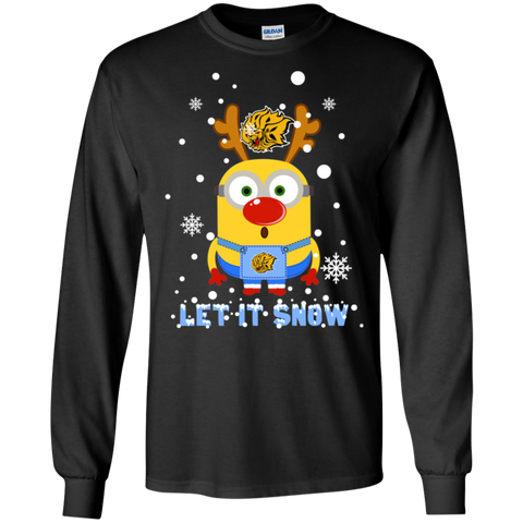 Minion Arkansas-pine Bluff Golden Lions Ugly Christmas Sweaters Let It Snow LS Cotton T-Shirt - The White Eagles Minion Arkansas-pine Bluff Golden Lions Ugly Christmas Sweaters Let It Snow LS Cotton T-Shirt - The White Eagles