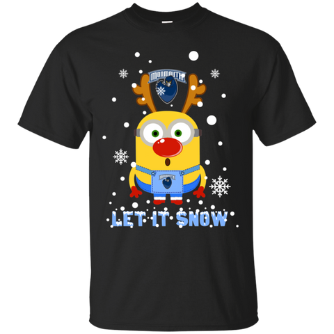 Minion Monmouth Hawks Ugly Christmas Sweaters Let It Snow Cotton T-Shirt - The White Eagles Minion Monmouth Hawks Ugly Christmas Sweaters Let It Snow Cotton T-Shirt - The White Eagles