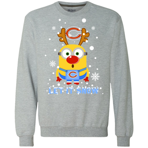 Minion Chicago Bears Ugly Christmas Sweaters Let It Snow Sweatshirt - The White Eagles Minion Chicago Bears Ugly Christmas Sweaters Let It Snow Sweatshirt - The White Eagles