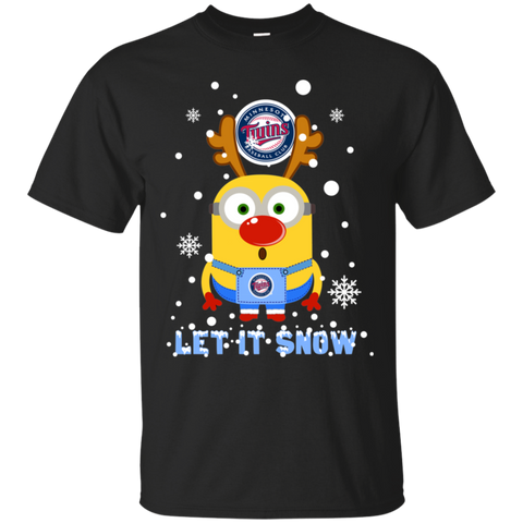 Minion Minnesotatwins Ugly Christmas Sweaters Let It Snow Cotton T-Shirt - The White Eagles Minion Minnesotatwins Ugly Christmas Sweaters Let It Snow Cotton T-Shirt - The White Eagles