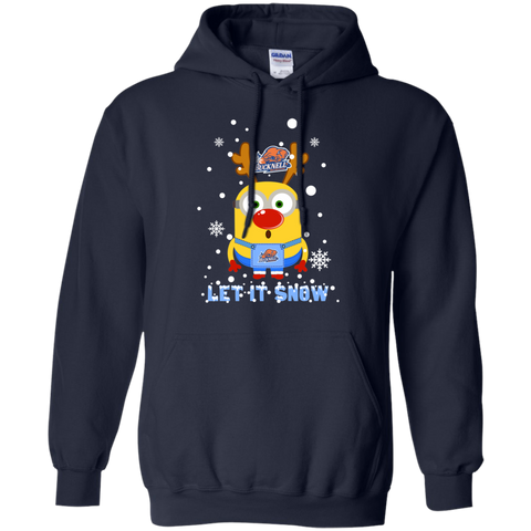 Minion Bucknell Bison Ugly Christmas Sweaters Let It Snow Hoodie - The White Eagles Minion Bucknell Bison Ugly Christmas Sweaters Let It Snow Hoodie - The White Eagles