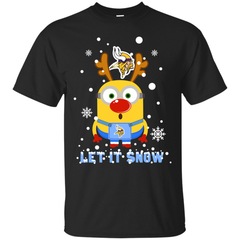 Minion Minnesota Vikings Ugly Christmas Sweaters Let It Snow Cotton T-Shirt - The White Eagles Minion Minnesota Vikings Ugly Christmas Sweaters Let It Snow Cotton T-Shirt - The White Eagles