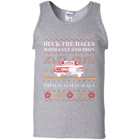Deck The Halls With Salt And Iron Ugly Christmas Sweater Tank Top - The White Eagles Deck The Halls With Salt And Iron Ugly Christmas Sweater Tank Top - The White Eagles