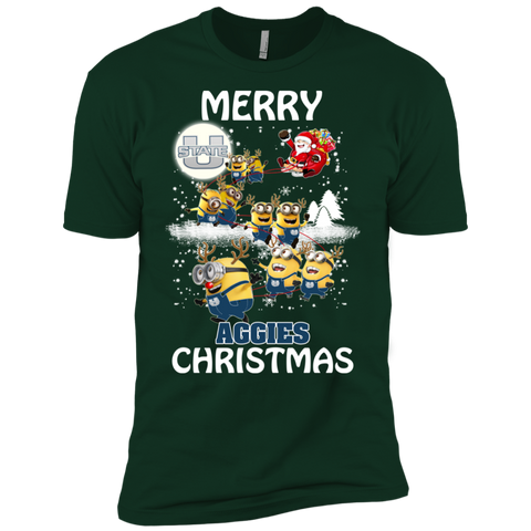 Utah State Aggies Ugly Christmas Sweaters Minions Santa Claus Merry Christmas Men's Sleeve Shirt - The White Eagles Utah State Aggies Ugly Christmas Sweaters Minions Santa Claus Merry Christmas Men's Sleeve Shirt - The White Eagles