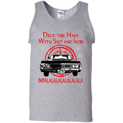 Deck The Halls With Salt And Iron Impala Lalalalalalala Supernatural Ugly Christmas Sweater Tank Top - The White Eagles Deck The Halls With Salt And Iron Impala Lalalalalalala Supernatural Ugly Christmas Sweater Tank Top - The White Eagles