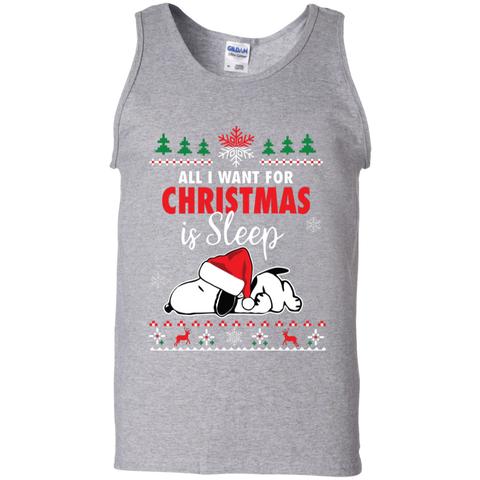All I Want For Christmas Is Sleep Snoopy The Peanuts Movie Tank Top - The White Eagles All I Want For Christmas Is Sleep Snoopy The Peanuts Movie Tank Top - The White Eagles
