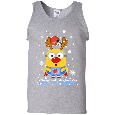 Minion Cleveland Browns Ugly Christmas Sweaters Let It Snow Tank Top - The White Eagles Minion Cleveland Browns Ugly Christmas Sweaters Let It Snow Tank Top - The White Eagles