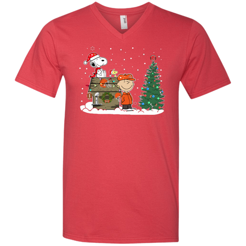 Cleveland Browns Snoopy The Peanuts Ugly Christmas Sweater Super Bowl Men's V-Neck T-Shirt - The White Eagles Cleveland Browns Snoopy The Peanuts Ugly Christmas Sweater Super Bowl Men's V-Neck T-Shirt - The White Eagles