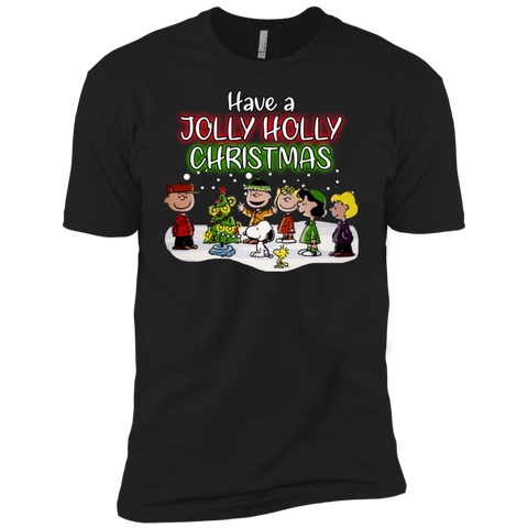 Have A Jolly Holly Christmas The Peanuts Movie Snoopy Charlie Brown Woodstock Men's Sleeve Shirt - The White Eagles Have A Jolly Holly Christmas The Peanuts Movie Snoopy Charlie Brown Woodstock Men's Sleeve Shirt - The White Eagles