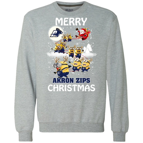 Akron Zips Ugly Christmas Sweaters Minions Santa Claus Merry Christmas Sweatshirt - The White Eagles Akron Zips Ugly Christmas Sweaters Minions Santa Claus Merry Christmas Sweatshirt - The White Eagles