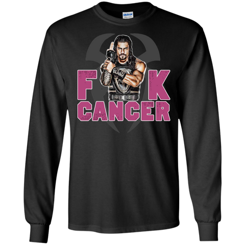 Roman Reigns Fuck Cancer Breast Cancer Awareness LS Cotton T-Shirt - The White Eagles Roman Reigns Fuck Cancer Breast Cancer Awareness LS Cotton T-Shirt - The White Eagles