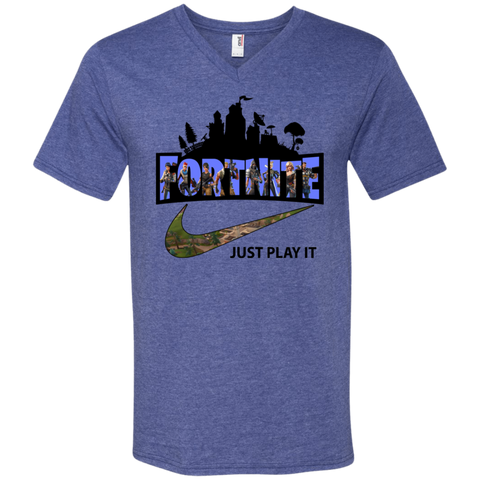 Fortnite Just Play It Nike Logo Men's V-Neck T-Shirt - The White Eagles Fortnite Just Play It Nike Logo Men's V-Neck T-Shirt - The White Eagles
