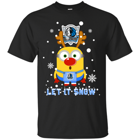 Minion Dallas Mavericks Ugly Christmas Sweaters Let It Snow Cotton T-Shirt - The White Eagles Minion Dallas Mavericks Ugly Christmas Sweaters Let It Snow Cotton T-Shirt - The White Eagles