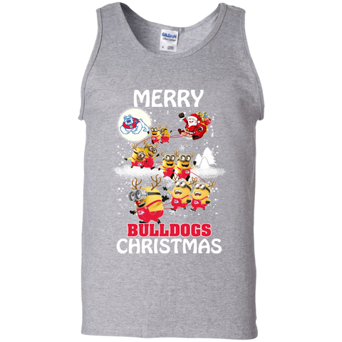 Fresno State Bulldogs Ugly Christmas Sweaters Minions Santa Claus Merry Christmas Tank Top - The White Eagles Fresno State Bulldogs Ugly Christmas Sweaters Minions Santa Claus Merry Christmas Tank Top - The White Eagles