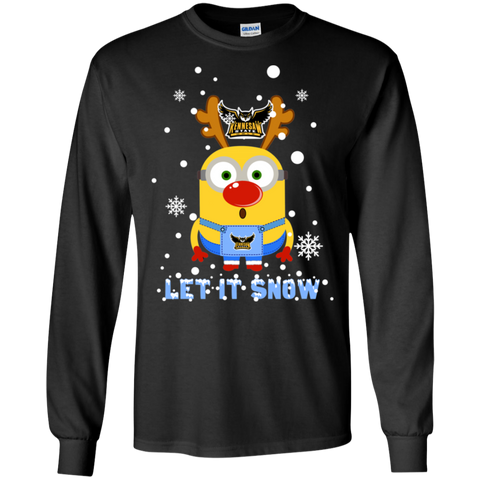 Minion Kennesaw State Owls Ugly Christmas Sweaters Let It Snow LS Cotton T-Shirt - The White Eagles Minion Kennesaw State Owls Ugly Christmas Sweaters Let It Snow LS Cotton T-Shirt - The White Eagles