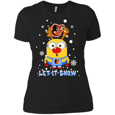 Minion Baltimore Orioles Ugly Christmas Sweaters Let It Snow Ladies' Shirt - The White Eagles Minion Baltimore Orioles Ugly Christmas Sweaters Let It Snow Ladies' Shirt - The White Eagles