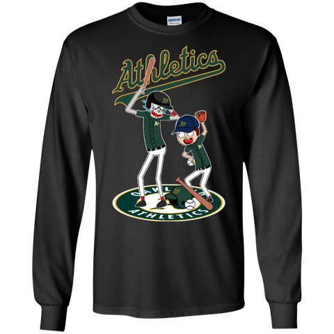 Oakland Athletics Baseball Rick And Morty LS Cotton T-Shirt - The White Eagles Oakland Athletics Baseball Rick And Morty LS Cotton T-Shirt - The White Eagles