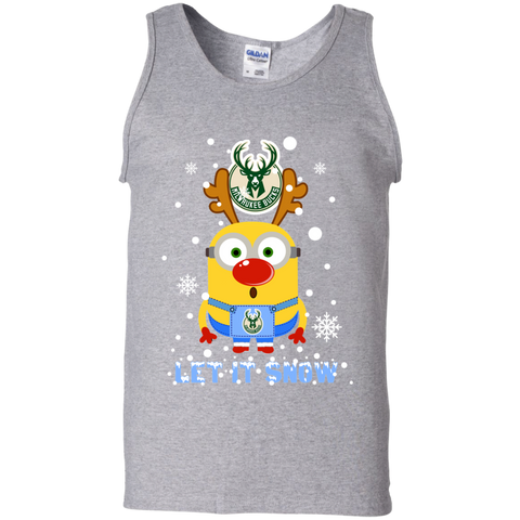 Minion Milwaukee Bucks Ugly Christmas Sweaters Let It Snow Tank Top - The White Eagles Minion Milwaukee Bucks Ugly Christmas Sweaters Let It Snow Tank Top - The White Eagles