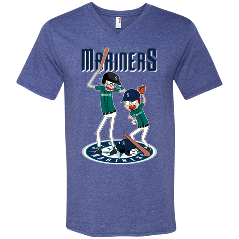 Seattle Mariners Baseball Rick And Morty Men's V-Neck T-Shirt - The White Eagles Seattle Mariners Baseball Rick And Morty Men's V-Neck T-Shirt - The White Eagles