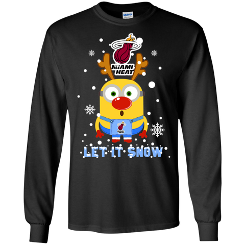 Minion Miami Heat Ugly Christmas Sweaters Let It Snow LS Cotton T-Shirt - The White Eagles Minion Miami Heat Ugly Christmas Sweaters Let It Snow LS Cotton T-Shirt - The White Eagles