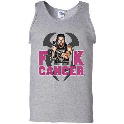 Roman Reigns Fuck Cancer Breast Cancer Awareness Tank Top - The White Eagles Roman Reigns Fuck Cancer Breast Cancer Awareness Tank Top - The White Eagles