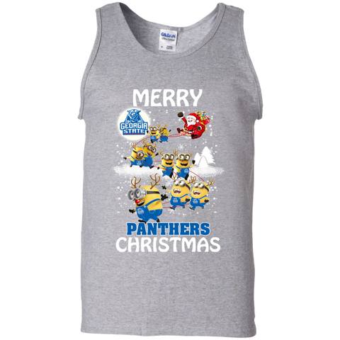 Georgia State Panthers Ugly Christmas Sweaters Minions Santa Claus Merry Christmas Tank Top - The White Eagles Georgia State Panthers Ugly Christmas Sweaters Minions Santa Claus Merry Christmas Tank Top - The White Eagles