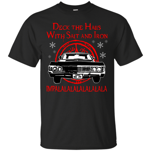 Deck The Halls With Salt And Iron Impala Lalalalalalala Supernatural Ugly Christmas Sweater Cotton T-Shirt - The White Eagles Deck The Halls With Salt And Iron Impala Lalalalalalala Supernatural Ugly Christmas Sweater Cotton T-Shirt - The White Eagles