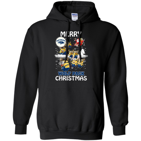 Nevada Wolf Pack Ugly Christmas Sweaters Minions Santa Claus Merry Christmas Hoodie - The White Eagles Nevada Wolf Pack Ugly Christmas Sweaters Minions Santa Claus Merry Christmas Hoodie - The White Eagles