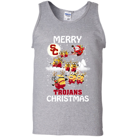 Usc Trojans Ugly Christmas Sweaters Minions Santa Claus Merry Christmas Tank Top - The White Eagles Usc Trojans Ugly Christmas Sweaters Minions Santa Claus Merry Christmas Tank Top - The White Eagles