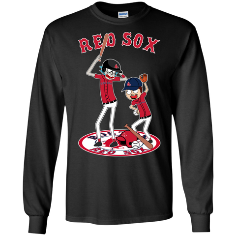 Boston Red Sox Baseball Rick And Morty LS Cotton T-Shirt - The White Eagles Boston Red Sox Baseball Rick And Morty LS Cotton T-Shirt - The White Eagles