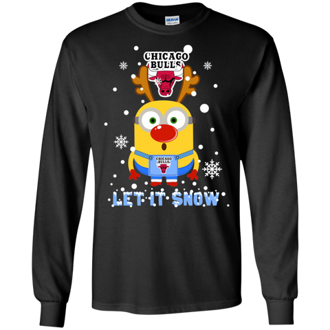 Minion Chicago Bulls Ugly Christmas Sweaters Let It Snow LS Cotton T-Shirt - The White Eagles Minion Chicago Bulls Ugly Christmas Sweaters Let It Snow LS Cotton T-Shirt - The White Eagles